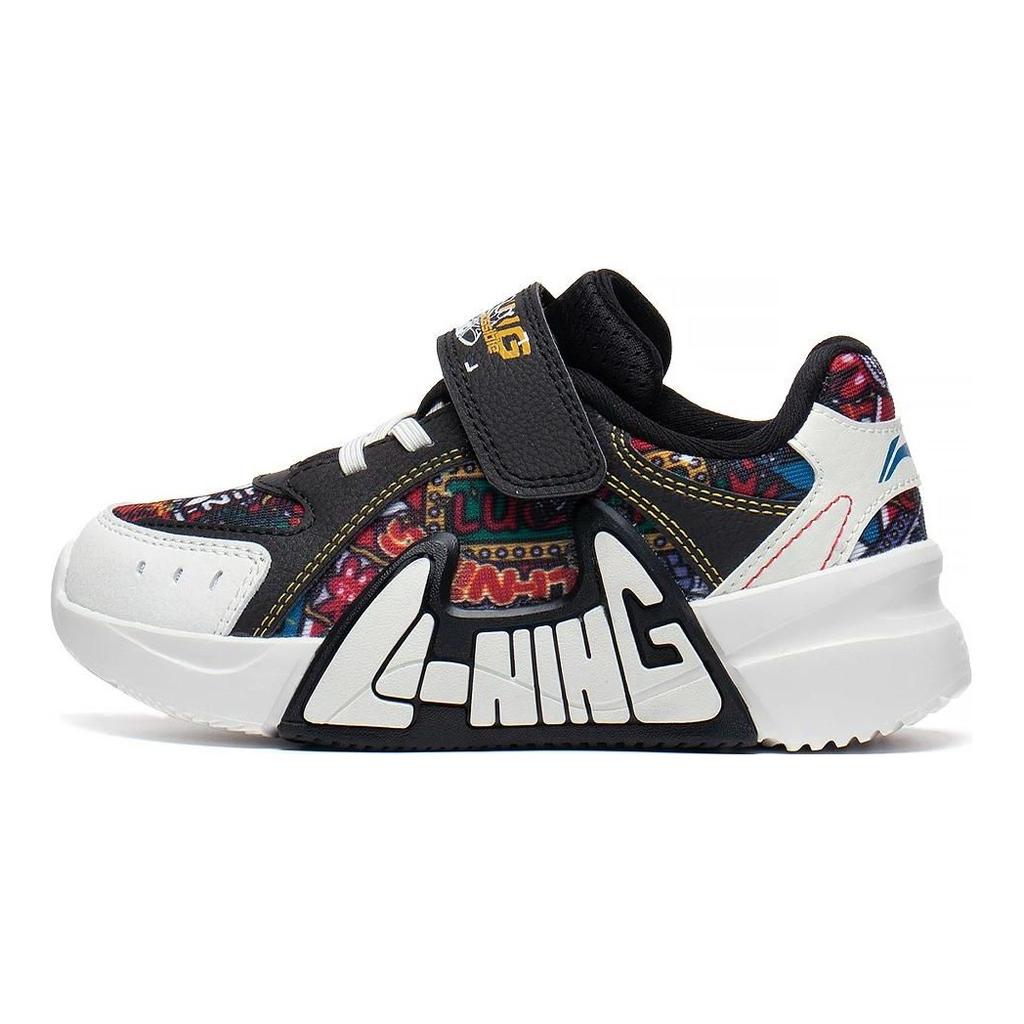 Li Ning Comfortable Non-Slip Durable Casual Shoes Kids Sneakers Black White YKNT020-3