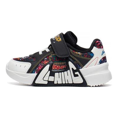 Li Ning Comfortable Non-Slip Durable Casual Shoes Kids Sneakers Black White YKNT020-3