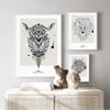 Abstrakte geometrische Tiere Leinwand Malerei Löwe Eule Wolf Poster Nordic Print Wandkunst Bilder für Wohnzimmer Moderne Wohnkultur