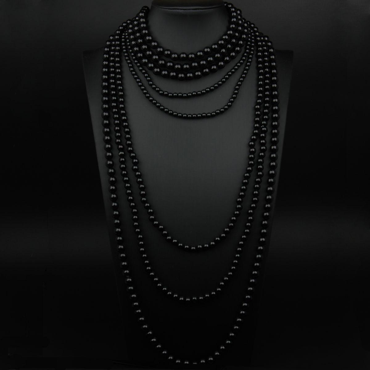 

Multi - Layer Long Pearl Necklace Baroque Style Retro French Jewelry for Women белый