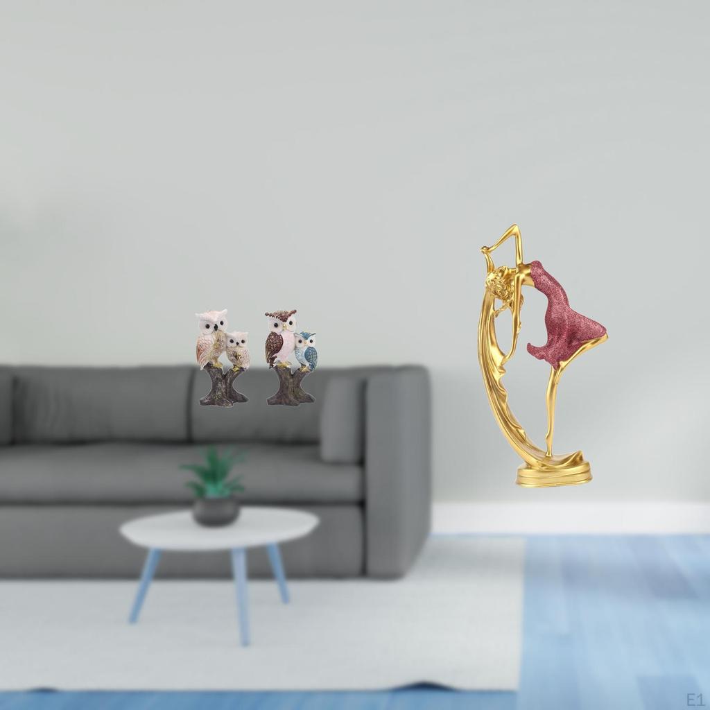 Graceful Owl Ballerina Figurine Realistic Animal And Dancer Sculpture for Office Living Room Bedroom