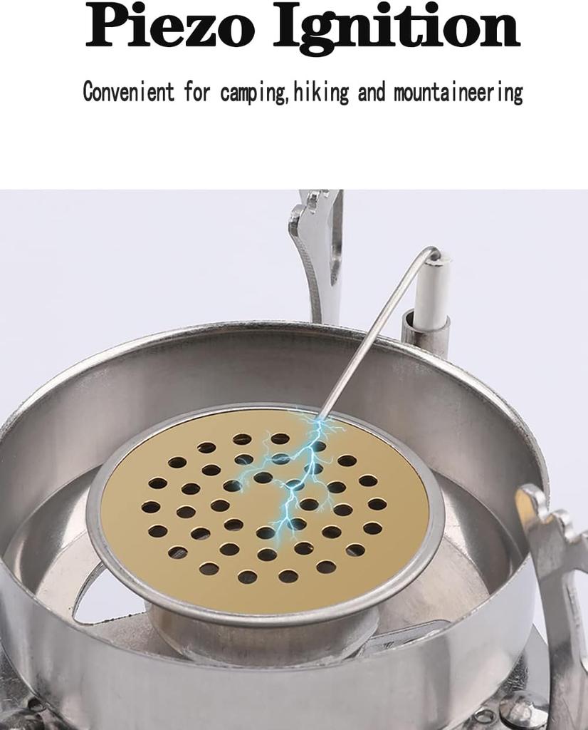 3900W Windproof Camping Stove Gas Cooking Burner Portable Propane Burners with Piezo Ignition for Outdoor Backpacking Picnic Hiking