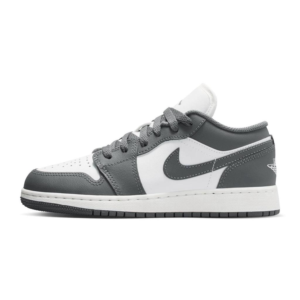 Jordan Air Jordan 1 Abrasion Resistant Low Top Vintage Basketball Shoes Men's Smoke Gray 553558-044(Team701-F)