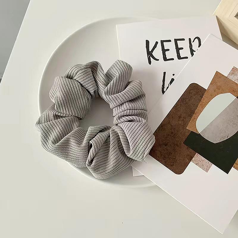 Knitted Hair Scrunchie Headband For Women Solid Color Velvet Elastic Hair Bands Rings Girls Hair Accessories Headwear