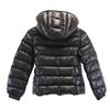 Moncler Down Jacket 50.4" Black Logo Embroidery Kid's Used