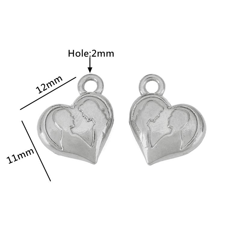 3pcs Lipstick Rabbit Conch Lovers Charms Skull Heart Mushroom Stainless Steel Pendants for DIY Necklace Bracelet Jewelry Making