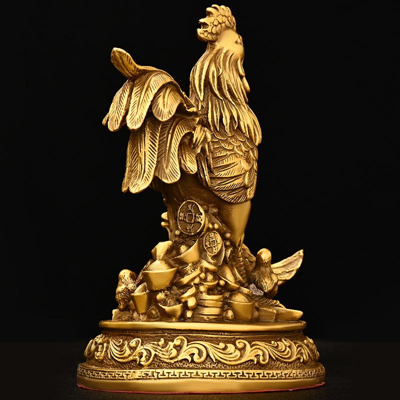 Pure Copper Twelve Zodiac Lucky Ornament, Auspicious Chicken For Family Happiness, Home Decoration, Living Room Tabletop
