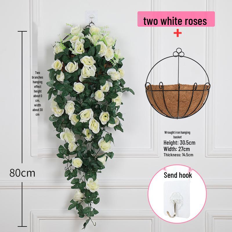 Artificial Rose Vine Wall Hanging for Living Room Decoration
