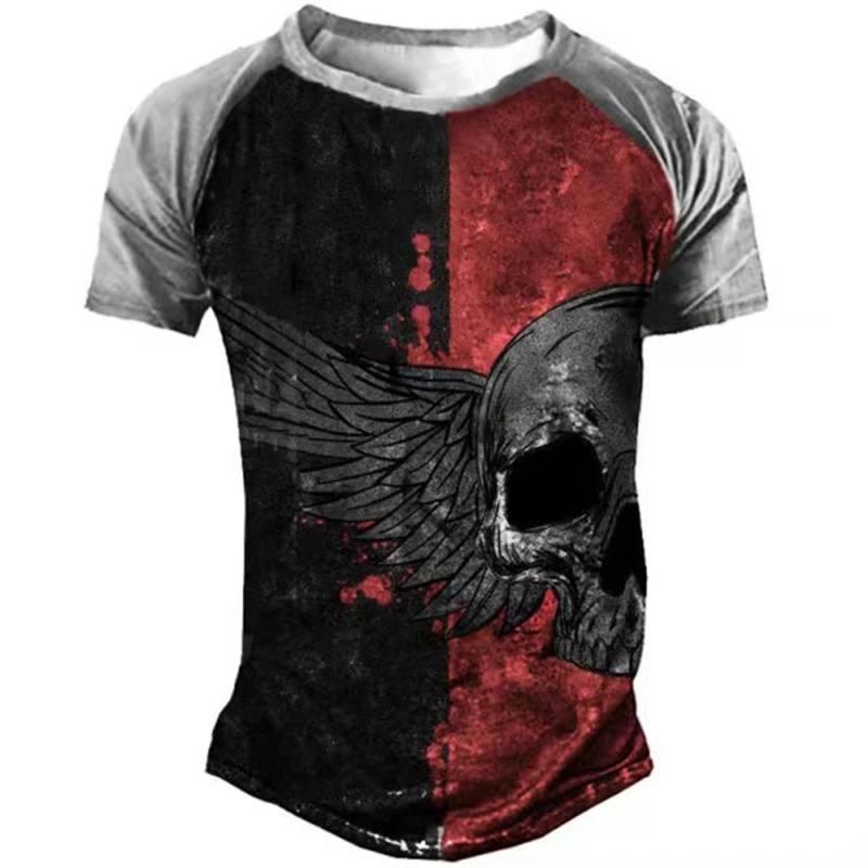 Men Vintage Motorcycle 3d Print Casual Short Sleeve Loose Oversized T-shirts for Men Sweatshirt Men's Top Clothing