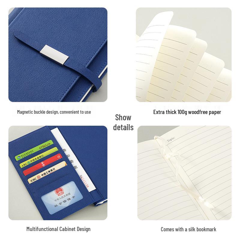 A5 Magnetic Buckle Notebook Set - Custom Logo for Business, Office, and Campus Meetings.