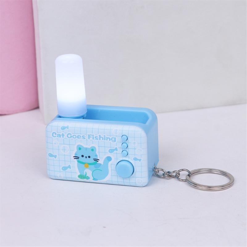 Interactive LED Keyring For Evening Key Finding And Finger Exercise Shatterproof Plastic Construction Keychain