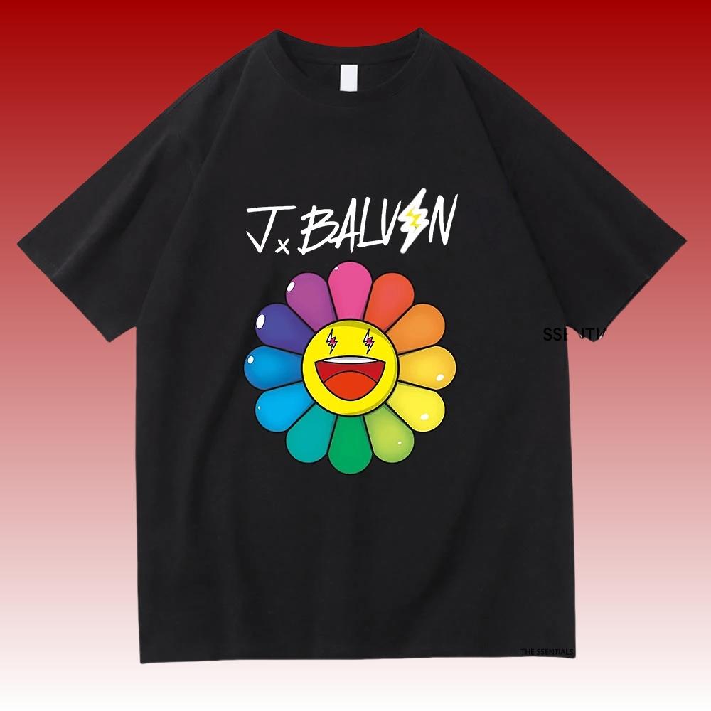 

ThreeBalvin Floweres Tee Shirts J Balvin Women Clothing Harajuku Aesthetic Tshirt Vintage Unisex Streetwear Clothes XL