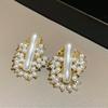 Flower Pearls Studs Earrings Smooth Surfaces Unique Ear Accessory Casual Formal Earrings Suitable for Fashion Women