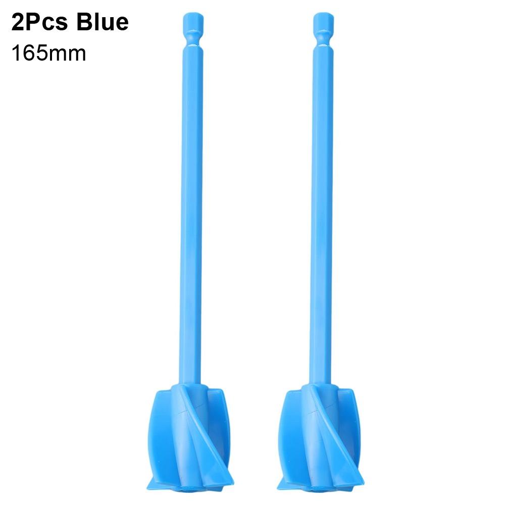 2Pcs With Drill Chuck Paint Pigment Mixer Mixing Stirring Paddle Rod  Electric Drill Attachment