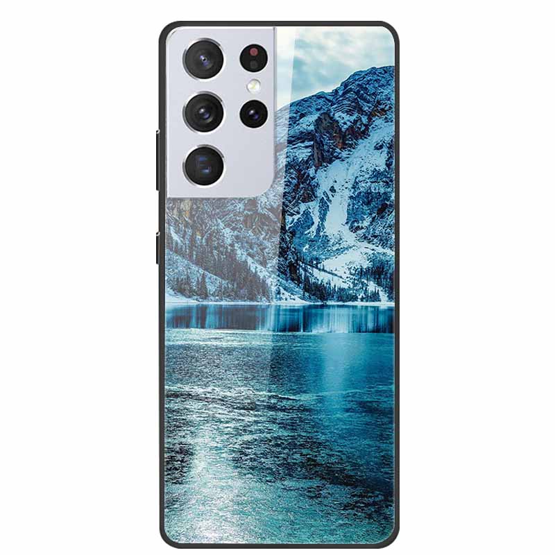 For Samsung Galaxy S25 Ultra Tempered Glass Case Back Cover Hard Phone Cases for SamsungS25 ULTRA Fundas Fashion Protector Coque