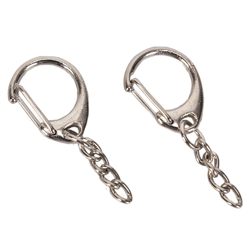 10Pcs Polished Silver Keyring Diy Keychain Short Chain Split Ring Key Rings