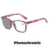 Photochromic Multifocal Reading Spectacles for Female Anti- Blue-Ray Far Sight Eyeglasses Ultra Light Spring Leg Presbyopia Spectacles