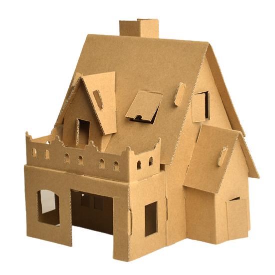 1 Set Interactive Handmade DIY Assembly Kit Paper Creative House Shape DIY Assembly Accessories for Children