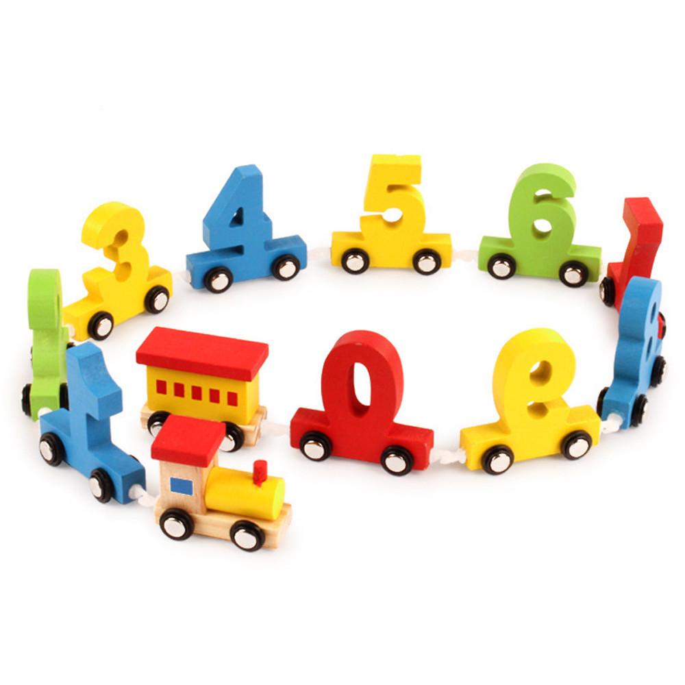 Kids Baby Wooden Train Wooden Number Learning Educational Toy