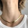 2mm High Quality Stainless Steel Gold Color Flate Snake Choker Chain Necklace for Women Men Gril  Jewelry Gift