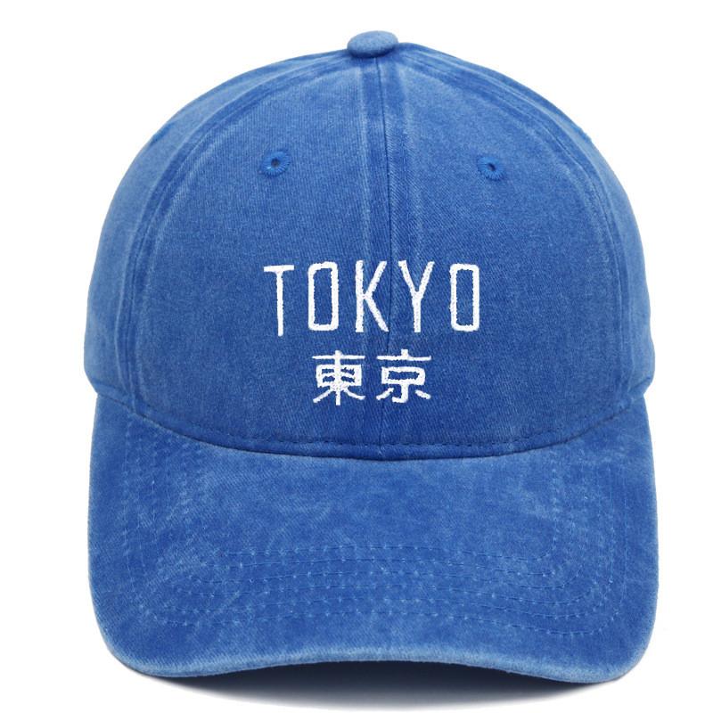 Vintage Water Wash Cotton Baseball Cap With Embroidered Letters For Outdoor Sun Protection