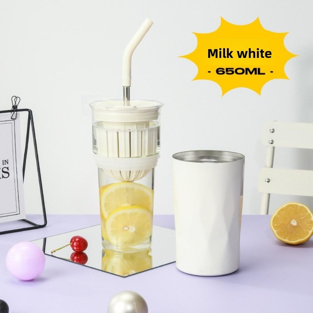 650ML Cooling Storage Glass Large Capacity Thermal Cup Fashion Insulated Cup  Drinkware