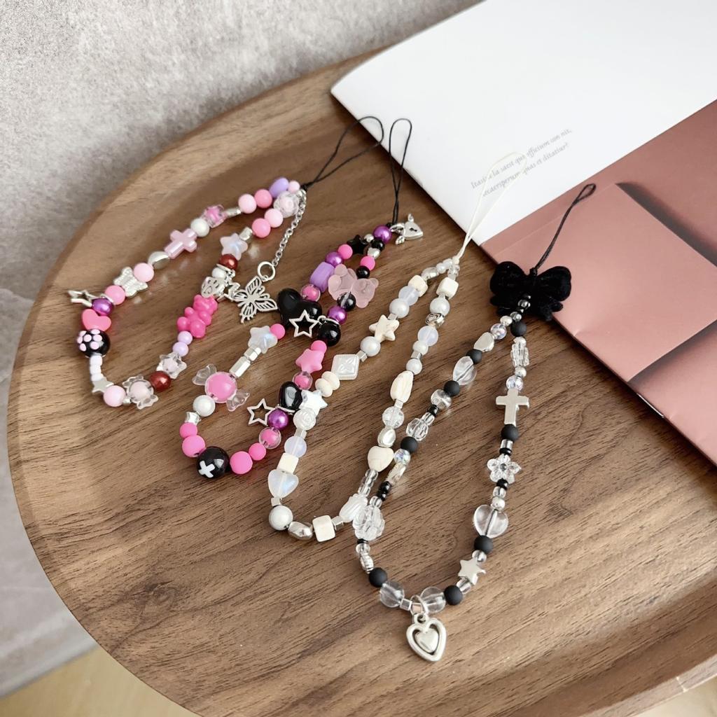 Beaded Phone Lanyard Fashion Phone Charm Strap Multiple Use Accessories for Keychain Smartphone Decoration Everyday Use