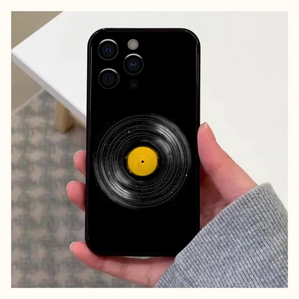Vinyl DJ Record Art Phone Case For Apple iPhone 15,14,13,12,11,Pro,X,XS,Max,XR,Plus,Mini Soft Black Cover