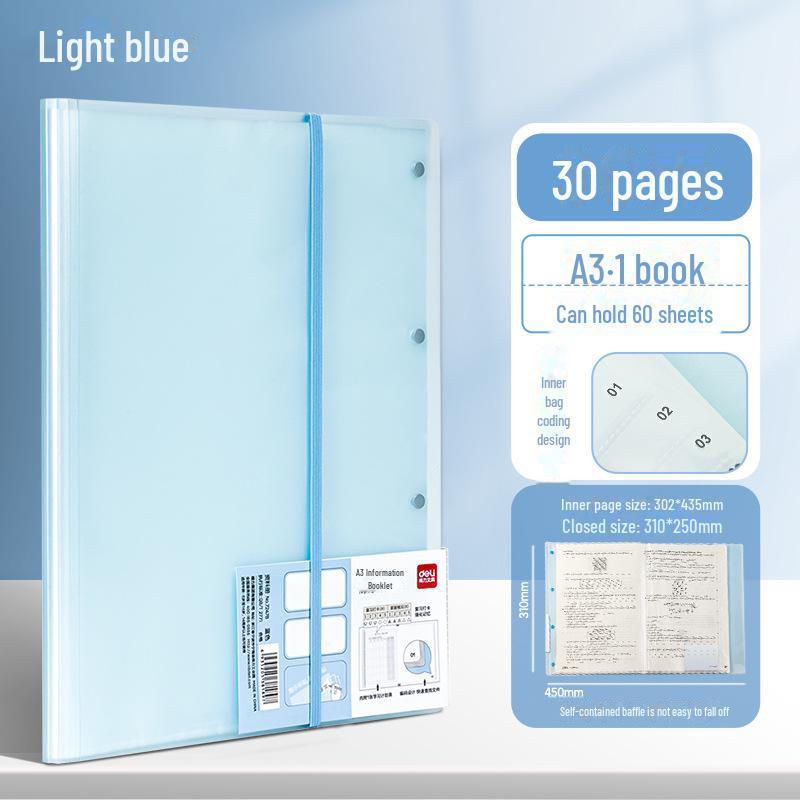 A3 Sınav Kağıdı Saklama Klasörü - Öğrenciler İçin Büyük Kapasiteli Şeffaf Ek