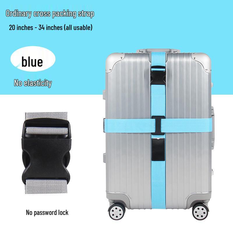 Explosion-Proof Customs Lock Luggage Straps: Reinforced Cross-Packing Straps for Tightening Checked Baggage.