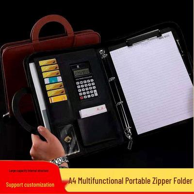Business Manager Multifunktionale A4 Reißverschluss-Mappe mit Taschenrechner