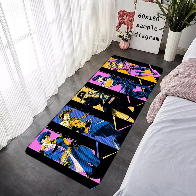 Doormat Flannel Floor Mat Indoor Foot Rug Jojo Bizarre Adventure Fluffy Bedside Mats Kitchen Corridor Carpet Ideal Balcony Decor