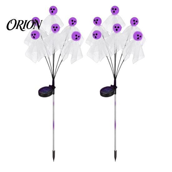 Green Ghost Lanterns for Yard Halloween Swaying Outdoor Decorations, Solar Powered Stake Light, 6 LEDs Holiday Atmosphere Lighting Pathway Lights,