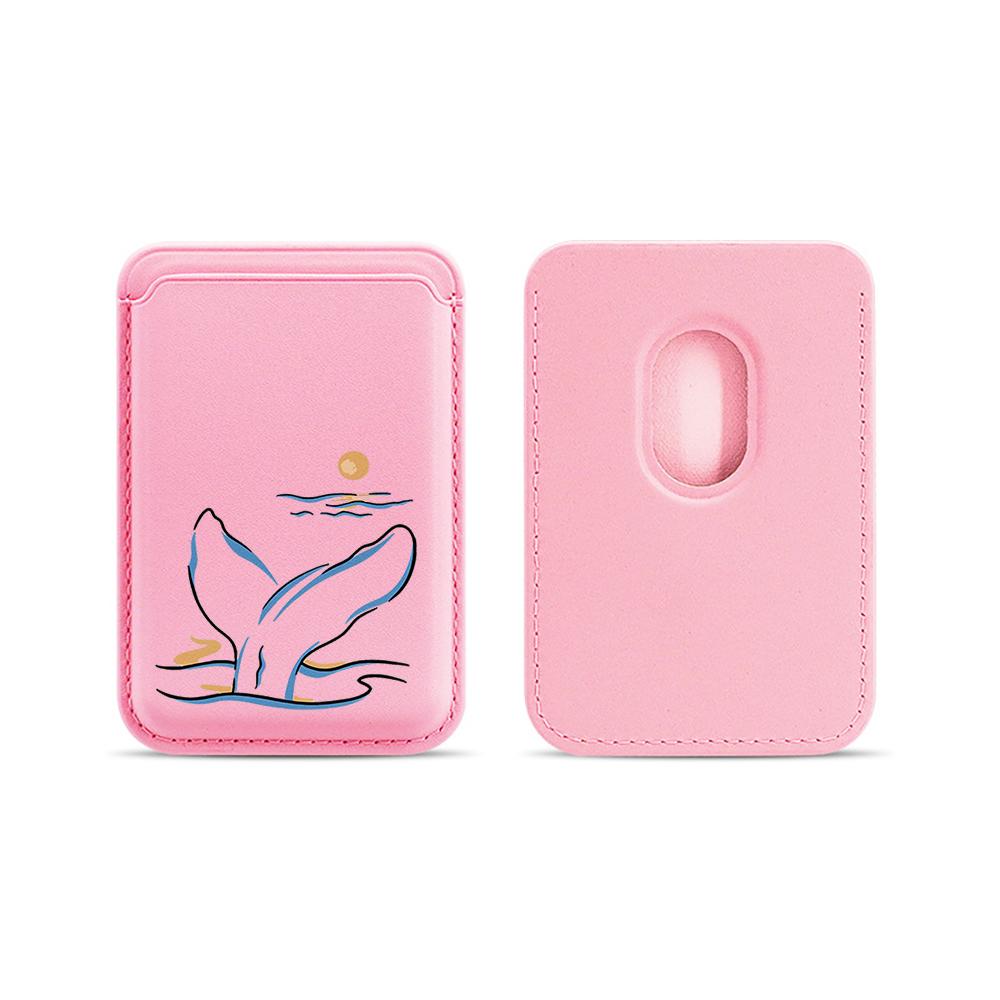 

Whale tail sunset line Phone Card Bag Holder For Magsafe Magnetic Slim Wallet Back Pocket For iPhone 17 16 Pro For Samsung Case