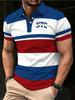 [Printed Design - Not Textured] Men'S Casual Golf Shirt, Comfortable And Stylish, Striped Short-Sleeve Polo Shirt