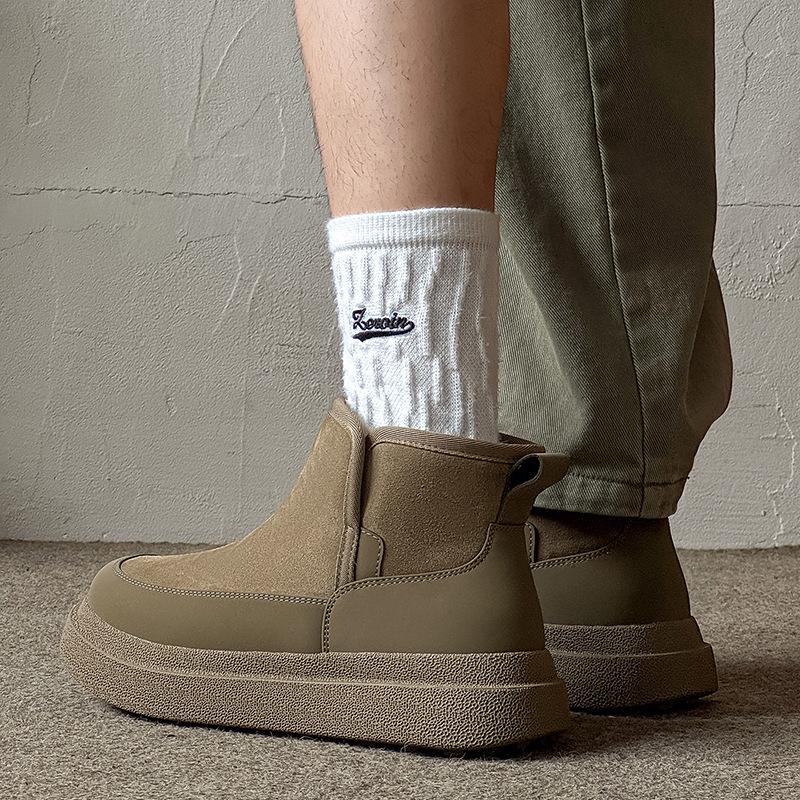 Snow boots fur integrated thickened velvet autumn new casual thick-soled non-slip warm wool large cotton shoes