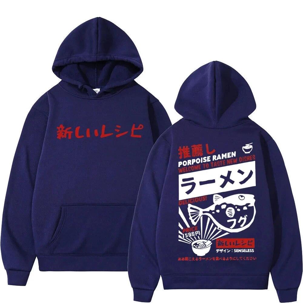 Mikiny Unisex Dámské Harajuku Móda Oversized Pulovry Vintage Trend Mikiny s kapucí Streetwear Funny Japanese Ramen Potištěné Unisex