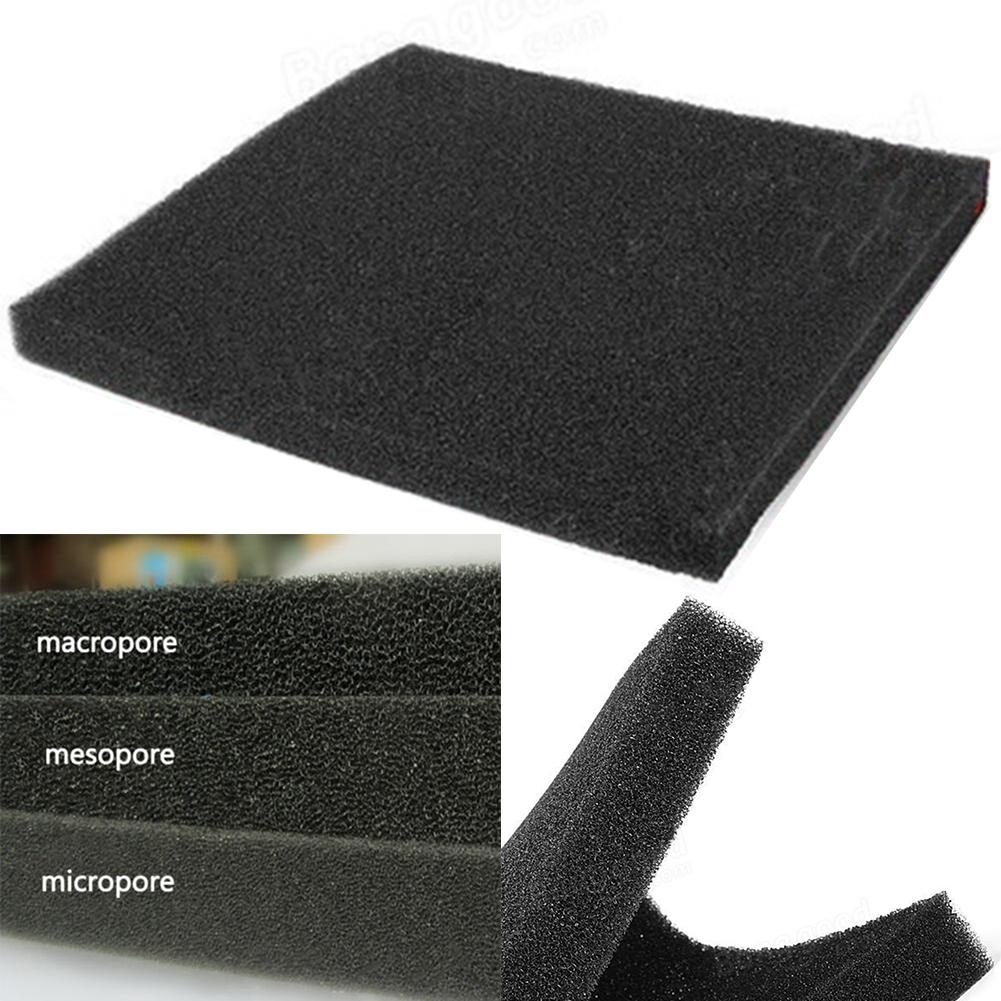 Water Cleaning Foam Fish Tank Filter Black Polyether Thickness 20mm 50cm 50x50x2cm All Water Types Aquarium Filter