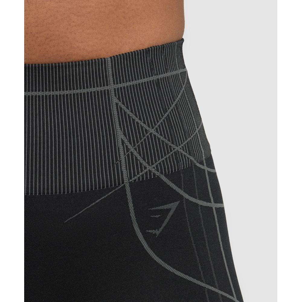 Gymshark Apex bezešvé šortky Černá Grafitově šedá B3b4p Bb29