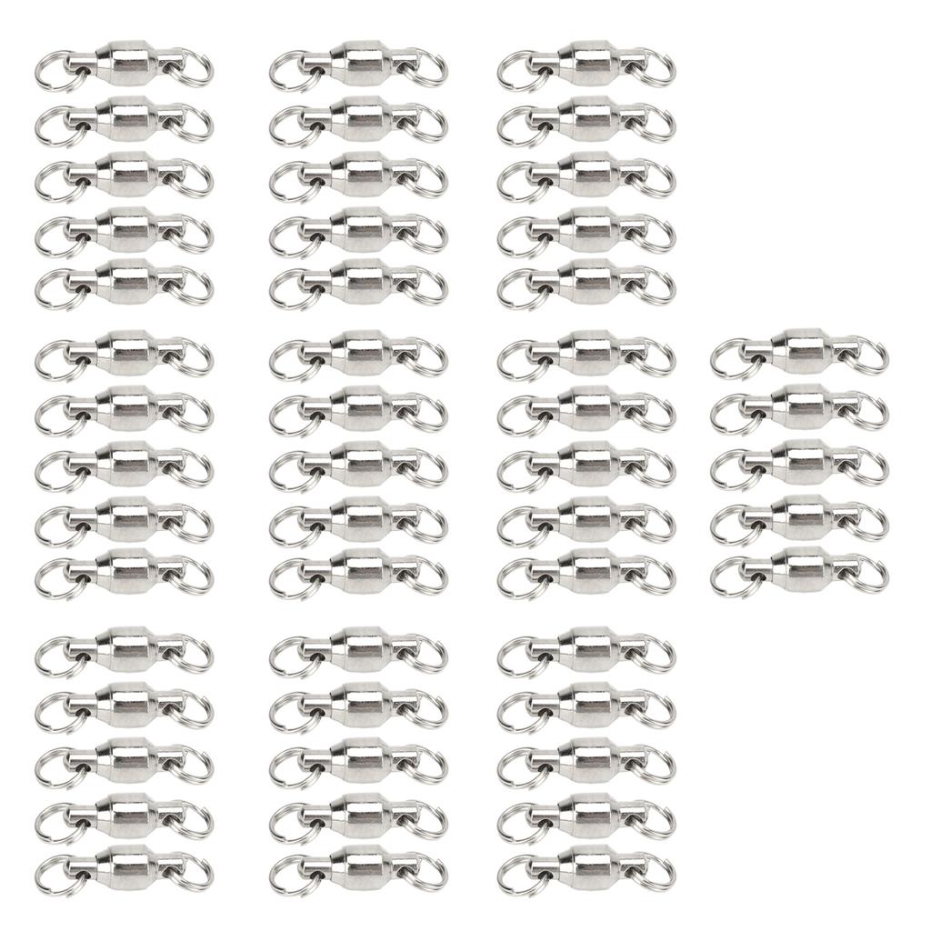 50pcs Ball Bearing Swivels Connector High Strength Stainless Steel  Welded Rings Barrel Swivels