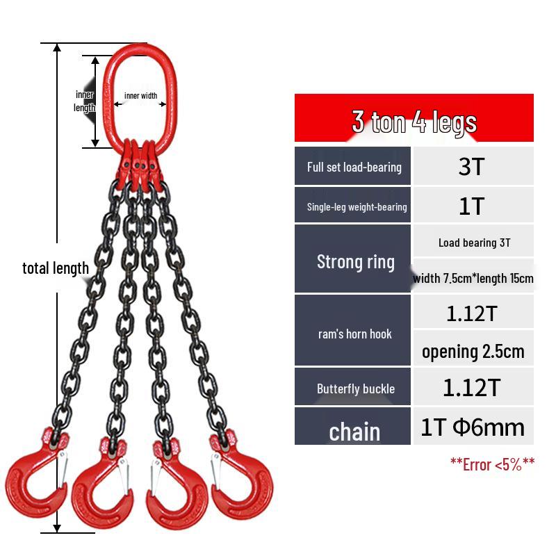 G80 Manganese Steel Chain Sling with Hook and Shackle for Lifting and Overhead Crane Operations