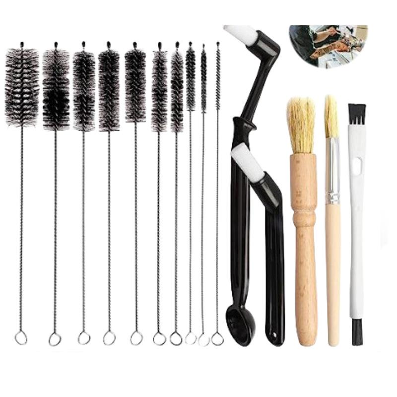 5/15Pcs Coffee Brush Set Espresso Brush Kit Include Wooden Coffee Grinder Machine Cleaning Brush And Nylon Espresso Brush