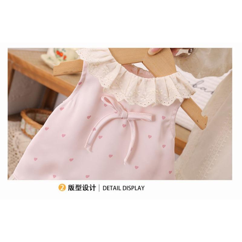 Cute Lace Love Heart Sleeveless Baby Romper Summer Infant Casual Clothes