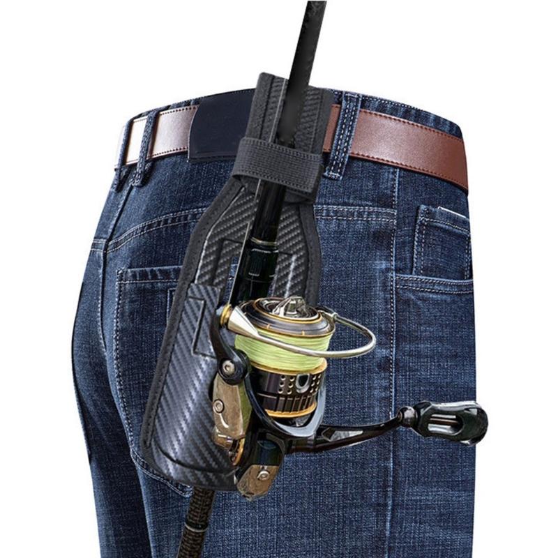 Fishing Rod Bag Fishing Poles Hanger Rack Fishing Belts Waist Rod Holders Black Fishing Poles Holding Belt Rod Inserter