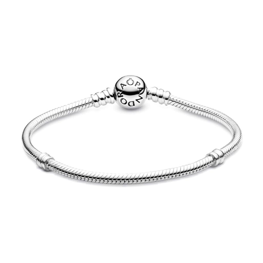 Pandora Bracciale a catena serpente con ciondolo Cuore scintillante Donna Argento 590743CZ