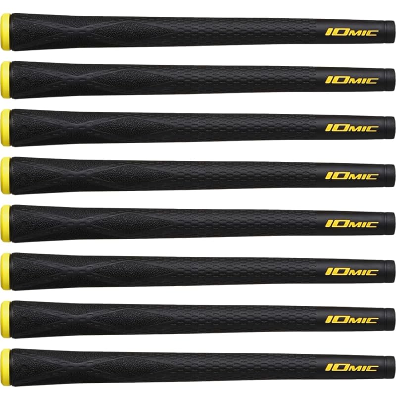 Set of 8 Iomic Black Armor 2 X Evolution 2.3 Golf Grips (Yellow, No Backline)
