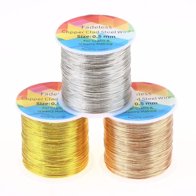 100M/328Ft Fadeless Copper Clad Steel Wire Bendable Metal Sculpting Wire For Craft Floral Jewelry Making 0.3/0.4/0.5Mm