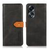 KHAZNEH For Oppo A58 5G Leather Wallet Phone Cover Foldable Stand Cowhide Texture Case
