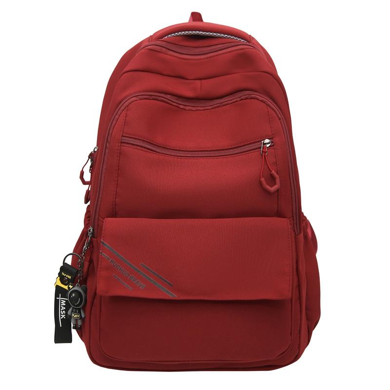Dámský jednobarevný batoh College Style Velkokapacitní studentský školní batoh Batoh pro střední školy