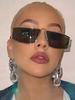Punk Y2k Square Sunglasses Women Men Brand High-end Hollowed-out Metal Frame Trendy Sun Glasses UV400